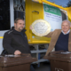 Bryson Recycling  launch their Recycling Rewards campaign where £1 is donated to charity for every tonne of garden waste collected  each year.
Gareth Walsh. General Manager at Bryson Recycling and Cllr Geoff Stewart.               Picture Mandy Jones