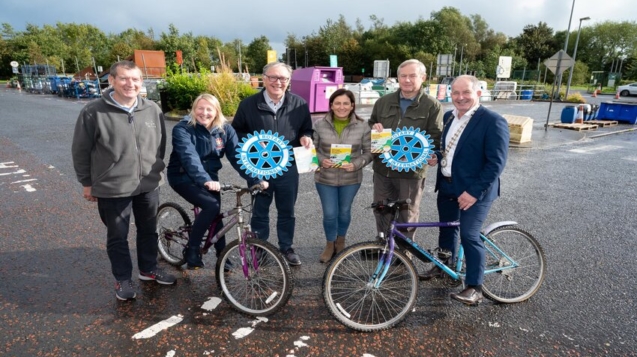 Donegal County Council with Letterkenny Rotary Club and Bryson Recycling Bikes for Africa Appeal launch.  Photo -Clive Wasson